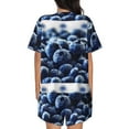thumbnail image 3 of Bixox Women's Blueberry Printed Pajama Set 2 Piece Lounge Set Top and Shorts Soft Pajamas, Shorts with Pockets, 3 of 7