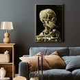 thumbnail image 4 of Póster de esqueleto con cigarrillo ardiente, lienzo artístico Vintage de Van Gogh, pinturas de Memento Mori, imágenes de Calavera, decoración de pared gótica, 4 of 4