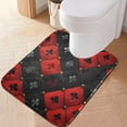 thumbnail image 5 of Toilet Rug Rectangle Bathroom Rugs Non-Slip Soft Plush Machine Washable Contour Bath Mat Card Royal Symbol Rhombus 24x16, 5 of 9
