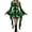 Green, variant on qelini Womens Christmas Dresses Bell Sleeve Reindeer Print Crewneck Irregular Dress Holiday Party Dresses