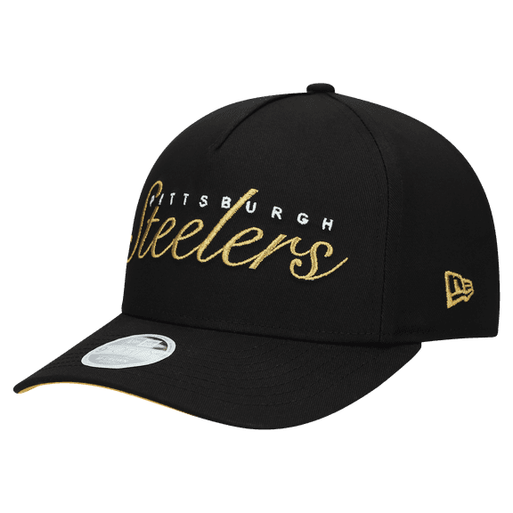 Women's New Era  Black Pittsburgh Steelers  Metallic 9FORTY M-Crown A-Frame Adjustable Hat