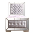 thumbnail image 3 of Contemporary Home Living Diamond Tufted Twin Panel Bed with Mirror - 80" - Silver Champagne, 3 of 4