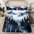 thumbnail image 2 of Manfei Smoky Jungle 4pcs Bed Sheets for Female Men Women,Woodland Tree King Sheets,Botanical Plants Super Cozy Sheet Set,Ultra Soft Home Decor, 2 of 7