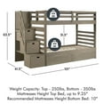 thumbnail image 6 of My Bed Now Everest Twin-over-Twin 2-Drawer Wood Bunk Bed w/ Staircase in Brown, 6 of 6