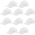 thumbnail image 1 of Gorras IJRPLM blancas de béisbol, pack de 10, talla infantil, 1 of 7