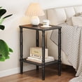 thumbnail image 2 of Small Side Table for Small Spaces, Vintage End Table, Narrow Couch Side Table with Storage, Skinny Nightstand Bedside Table for Bedroom, Living Room, Farmhouse, No-Tool Assembly. (Black), 2 of 8