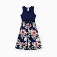 thumbnail image 3 of PatPat Girls Dresses Mommy and Me Blue Cotton Floral Midi Sleeveless Casual Summer Dresses for Girls,8-9Y, 3 of 8