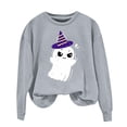 thumbnail image 1 of NMMUED Chandail d'Halloween pour Femmes, Chandails d'Automne pour Femmes, T-Shirts d'Halloween pour Femmes, Chandails à Col Rond pour Femmes, Chandail Citrouille d'Halloween, Vêtements d'Automne pour Femmes, Gris Pâle TTG, 1 of 4