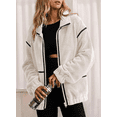 thumbnail image 5 of Womens Coat Casual Lapel Full Zip Fleece Jacket Long Sleeve Oversized Warm Winter Outwear with Pockets, 5 of 6