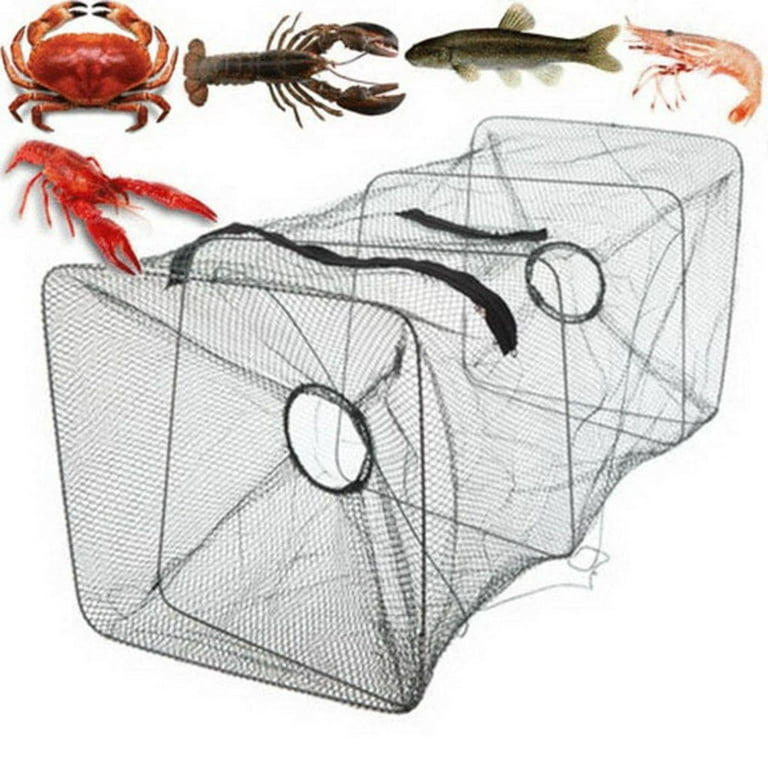 Ycolew Foldable Nylon Fishing Net Baits Catch Crab Fish Crawdad Shrimp  Minnow Mesh Cage Fishing Bait Trap Cast Network Fish Net 