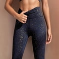 thumbnail image 2 of Riforla Womens Leggings High Waist Yoga Leggings with Gradient Star Print Fitness Workout Womens Pants Gold XS, 2 of 9