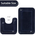 thumbnail image 4 of Homore Bathroom Rugs Sets, Luxury Bath Mat Set Anti-Slip Bath Rug and U-Shaped Toilet Mat Navy Blue, 4 of 7