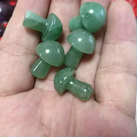 EOEMY Natural Gemstone Quartz Point Stone Crystal Carved Mini Mushroom Healing Decor-1Pc-Green Aventurine Quartz EOEMY Natural Gemstone Quartz Point Stone Crystal Carved Mini Mushroom Healing Decor-1Pc-Green Aventurine Quartz