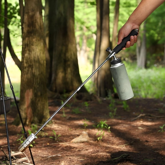 HIBIBUD Weed Torches for Outside,Blow Torch for Weeds,40-78cm Detachable Long Arm Weed Torch & Flame Control Valve,Ideal for Garden Stumps Melting Ice,Easy to Use,Black