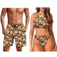 thumbnail image 2 of Garronmavis Flowers Couples Matching Swimsuits for Husband & Wife Men's Hawaiian Beach Trunks Quick-Dry Lightweight Board Short Swim Trunks, 2 of 7