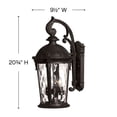 thumbnail image 5 of Hinkley Lighting 1898BK 20.75" Height 3-Light Lantern Outdoor Wall Sconce in Black from the Windsor Collection, 5 of 5
