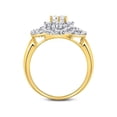thumbnail image 4 of FB Jewels 10kt Yellow Gold Womens Round Diamond Flower Solitaire Fashion Ring 1 Cttw, 4 of 4