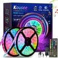 thumbnail image 1 of shiyou-LED Strip Lights 32.8FT, IP65 Waterproof LED Lights Strip with Music Remote Control, 5050RGB Color Changing Light Strip, Easy Installation LED Lights Strip for Bedroom, Ceiling, Kitchen, 1 of 4