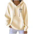 thumbnail image 2 of Uootdi Christmas Sweaters for Women Snowflake Gift Print Knitted Long Sleeve Hooded Sweater Casual LooseCrew Neck Top Pullover Funny Tops, 2 of 6