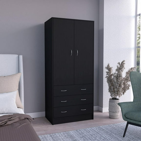 Taly Double Door Armoire Black