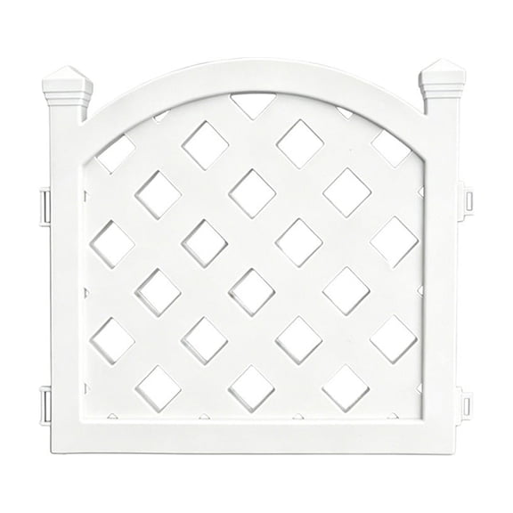 White Plastic Garden Fence without Ground Plug-in 11.8''X13.3'' Picket Fence Edgings for Lawn, Flowerbeds, Plant Borders, Decorative Yard