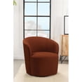 thumbnail image 5 of Pemberly Row Velvet Upholstered Sloped Arms Swivel Chair Burnt Orange, 5 of 8
