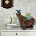 thumbnail image 6 of LuxenHome Brown MgO Hippo and Bluebird Flower Pot Planter, 6 of 10
