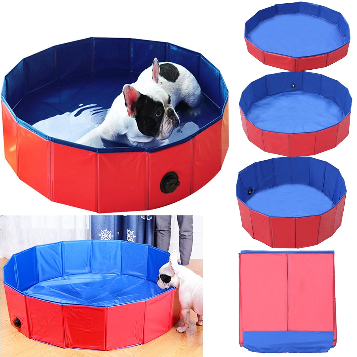 Foldable Pet Swimming Pools for Dogs Kids, Wash Tub Paddling Bathtub SlipResistant Kids Puppy