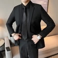 thumbnail image 5 of Joernso Men Suit Coat Lapel Long Sleeve Button Closure Suit Jacket with Flap Pockets Solid Color Slim Fit Business Outwear, 5 of 7