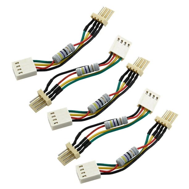 Desktop PC Fan Speed Noise Reduce 4 Pins Resistor Cable Connector