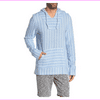 Onia Men's Easton Stripe Hoodie Sweatshirt Lake Blue Size XL