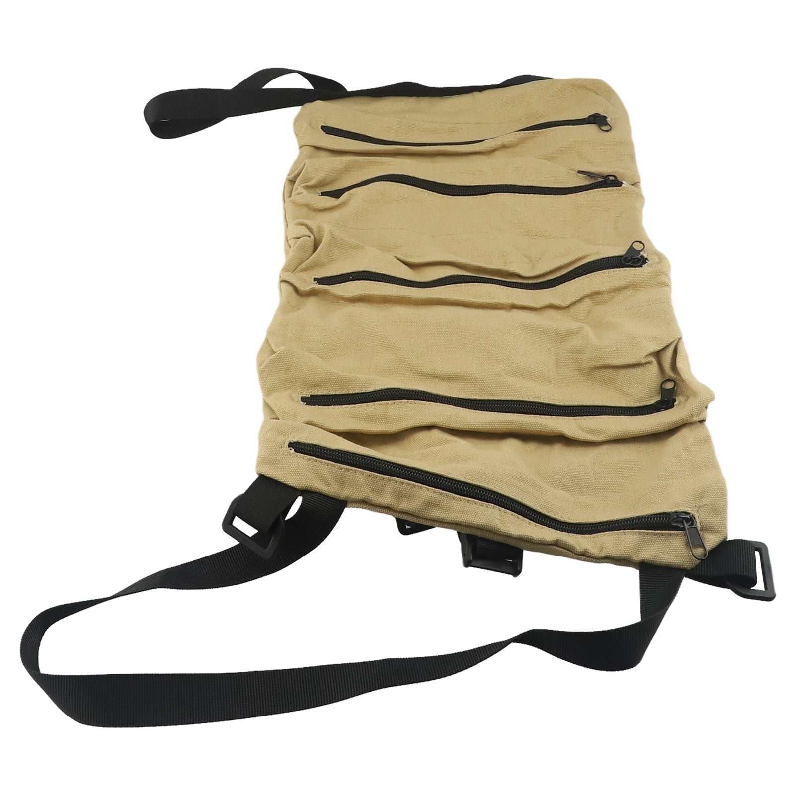Multi-Purpose Tool Roll Up Bag Wrench Pouch Canvas Hanging Organizer W/ 5-Pocket