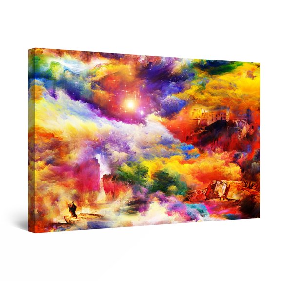 Startonight Canvas Wall Art Colored World of Fantasy, Framed Wall Decor 24" x 36" 