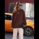 thumbnail image 5 of Camisetas de Larga Extragrandes para Mujer 2025, Camisetas Básicas de Cuello Redondo, Tops de Otoño, Ropa Informal de Entrenamiento Y2K Color Café XL, 5 of 9
