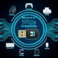 thumbnail image 5 of 5.4 Bluetooth Dongle - 20M Range USB Adapter for PC, Plug and Play, Supports Laptop Headphones, Keyboard, Mouse - Windows 11/10/8.1, 5 of 5