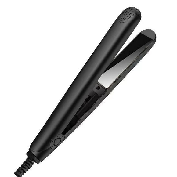 Mini Curling Iron, 2 in 1 Hair Straightener Tourmaline Ceramic Smart Constant Temperature Beauty Heating Curler Hair Styling Tool for Home or Salon (Black)