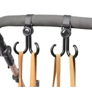 4-Pack 360 Rotatable Double Hook Baby Stroller Hangers with Adjustable Loop Fasteners - Versatile Stroller Accessory TIKA