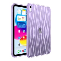 Dteck iPad 6th Gen Case / iPad 5th Gen Case, Slim and Light Weight Yellowing Resistant TPU Protective Clear iPad 9.7 Case with Transparent Back Cover with Ripple Design,Light Purple