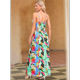 thumbnail image 4 of Vestido de Verano 2025 para Mujer, con Estampado Floral, Lazo Frontal, Tirantes Finos, Informal, Bohemio, para Playa, Suelto, Color XXL, 4 of 6