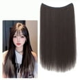 thumbnail image 2 of Makeup｜Bradem wig April Deals Hair Extensions Real Human Hair Remy Wire In Hair Extensions Secret Fish Line Hair Piece With 2 Clips Long Straight 20 Inch, 1 piece ear-hanging dyed wig, 2 of 9