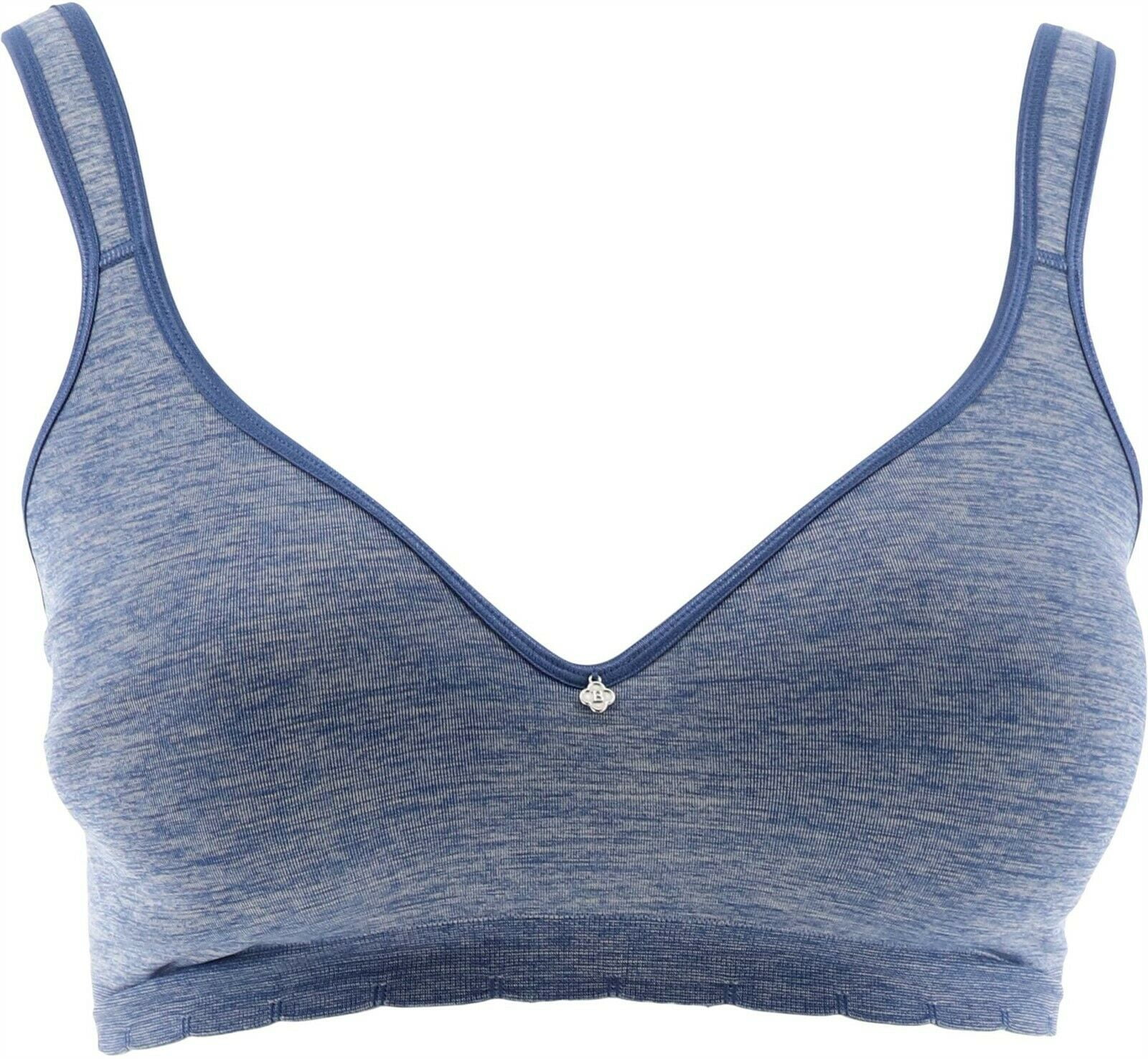 Breezies Seamless Comfort Wirefree TShirt Bra Heather Denim 34 NEW
