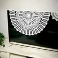 thumbnail image 4 of Vintage Manual Crochet Flowers White Round Lace Tablecloth Table Cover Embossed, 4 of 8