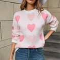 thumbnail image 2 of hotojiny Sweaters for Women Long Sleeve Crewneck Pullover Tunic Tops Fall Winter Printed Casual Knit Sweaters, 2 of 7