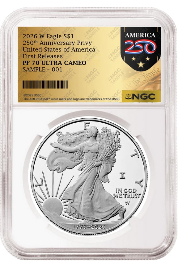2026 W 250th Anniversary Proof Silver Eagle NGC PF 70 UC, First Releases Gold 250