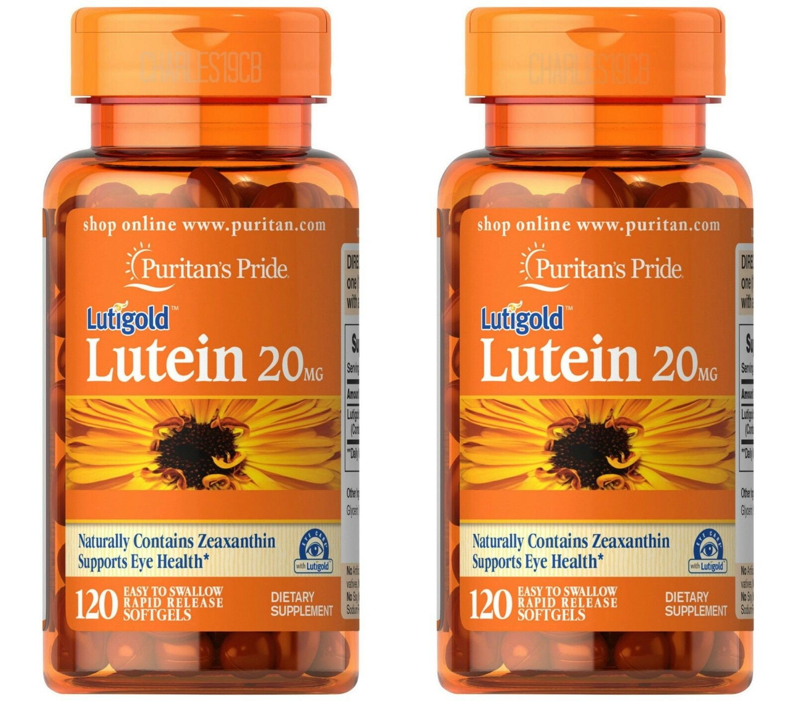 Puritan's Lutigold Lutein 20 mg 120 Softgels with Zeaxanthin Supports