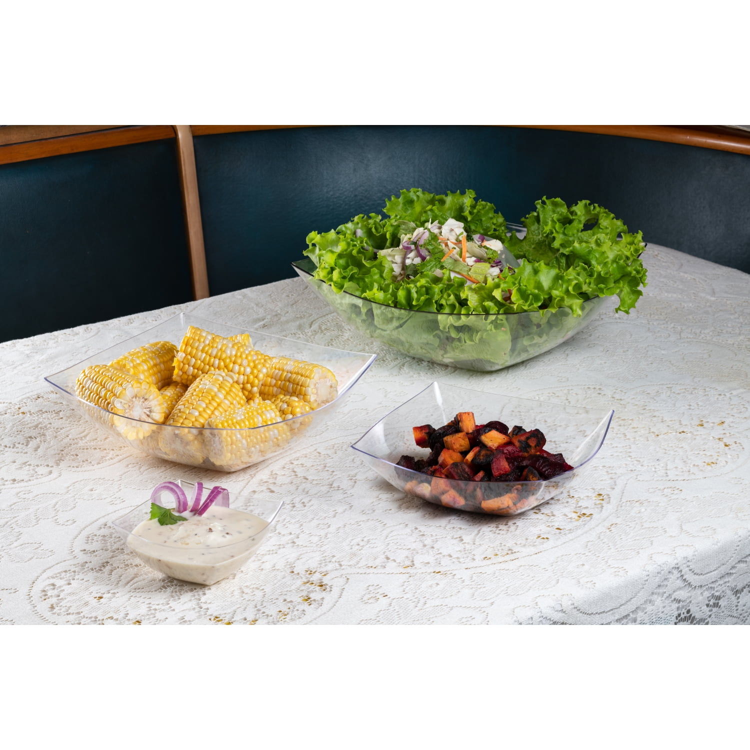 Clear Salad Bowl With Lids - 3 Count – Posh Setting