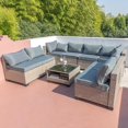 9Piece Furniture Set, AllWeather Boho Outdoor Conversation Set