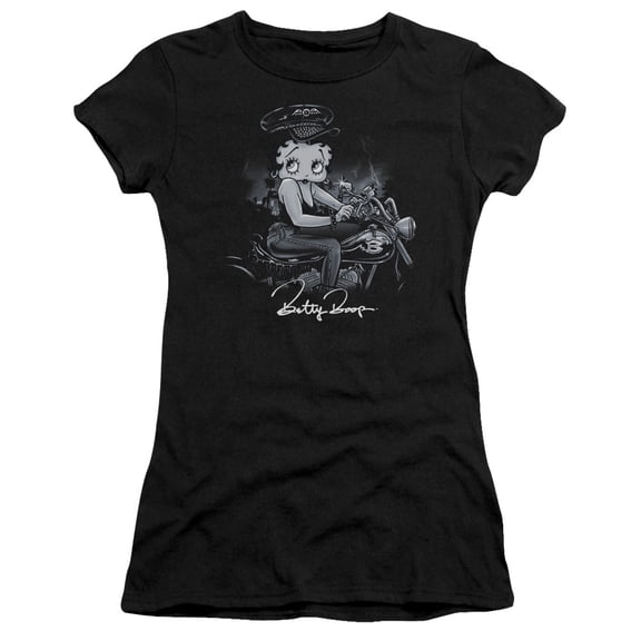 Betty Boop - Storm Rider - Juniors Teen Girls Cap Sleeve Shirt - Medium