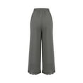 thumbnail image 4 of Aofany Womens Wide Leg Lounge Pants with Pockets High Waisted Adjustable Tie Knot Loose Casual Trousers Dress Work Pants, 4 of 6