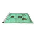 thumbnail image 2 of Ahgly Company Machine Washable Indoor Rectangle Abstract Turquoise Blue Contemporary Area Rugs, 8' x 12', 2 of 4